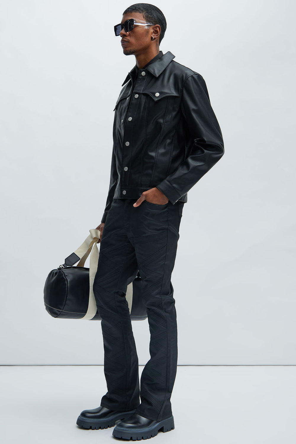 NovaMen LLoyd Waxed Stacked Slim Flare Jeans