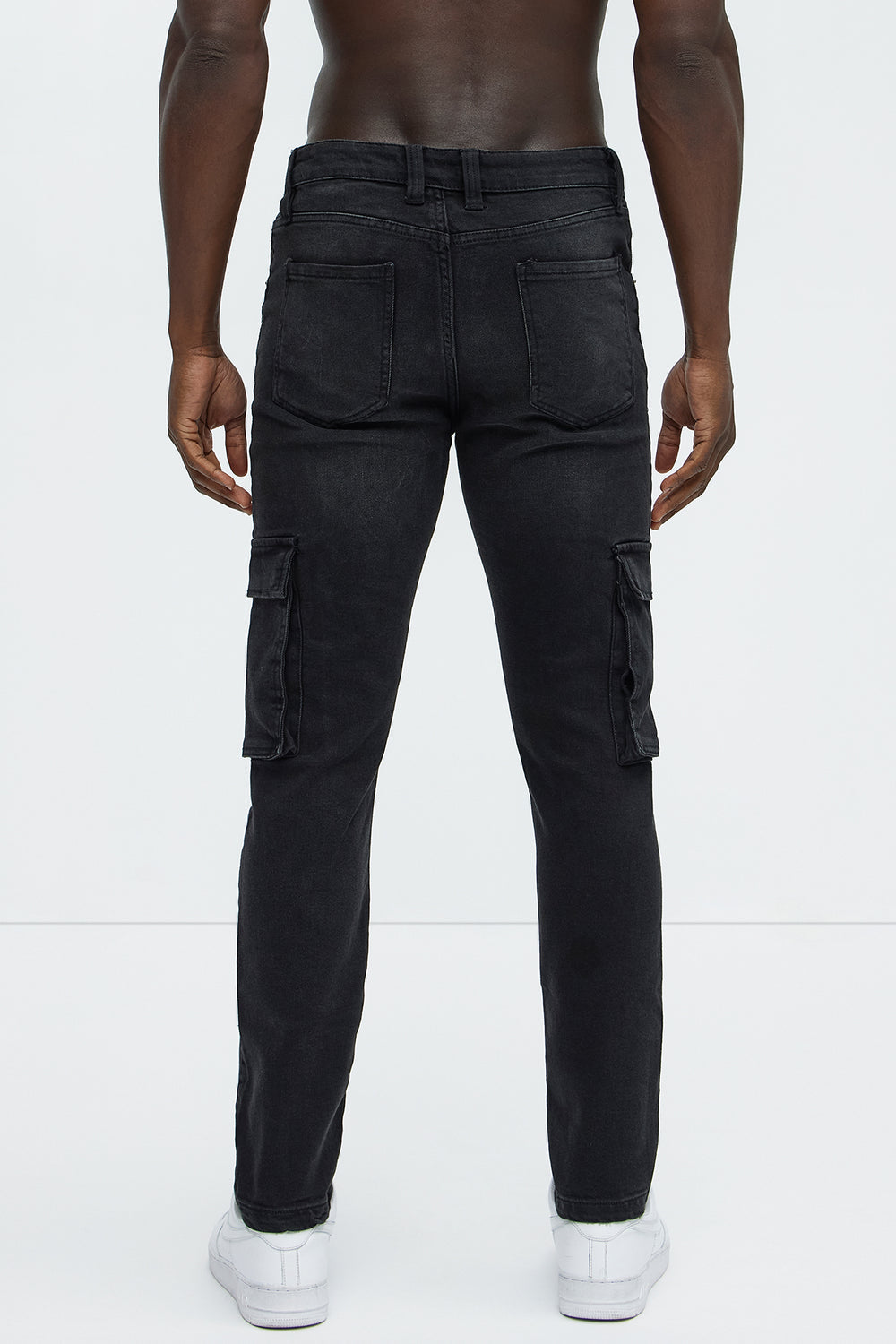 NovaMenClassic Slim Cargo Jeans - Black