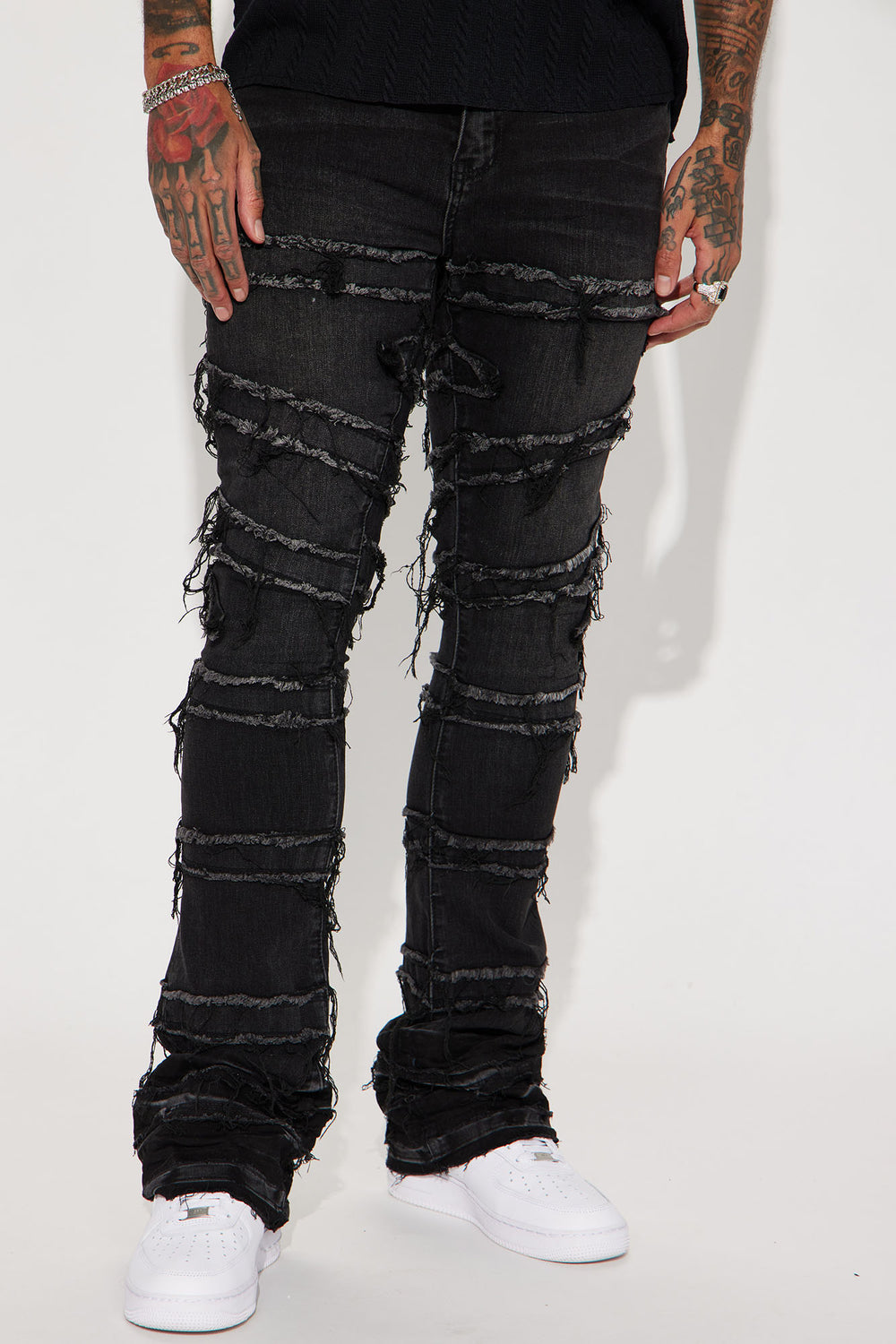NovaMen About Fray Stacked Skinny Flare Jeans