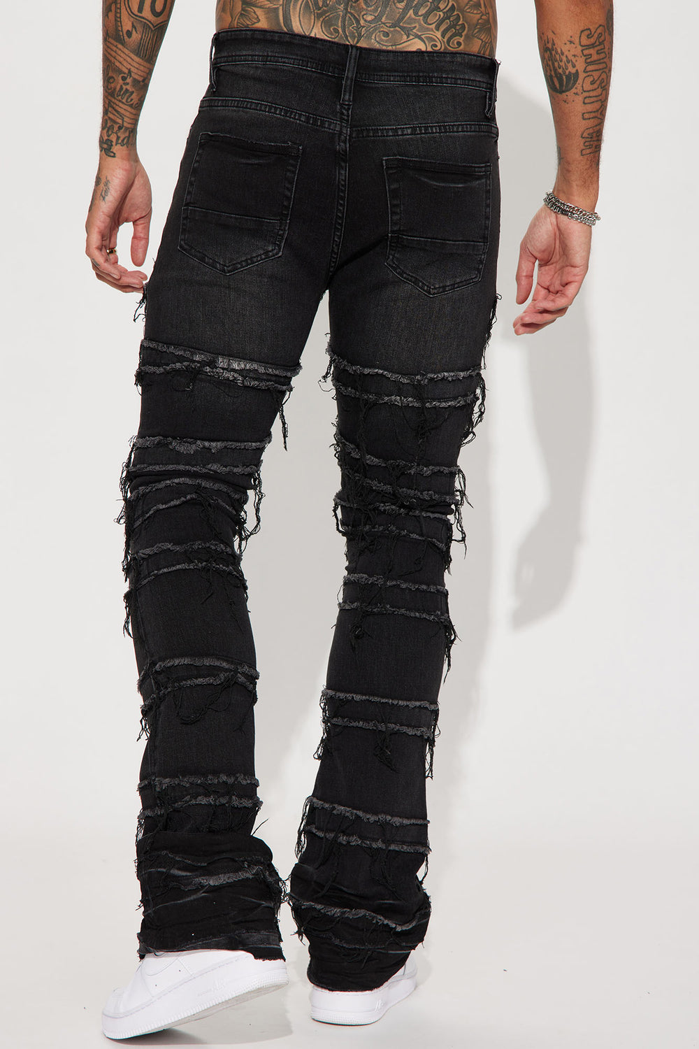NovaMen About Fray Stacked Skinny Flare Jeans