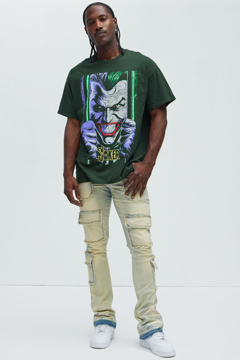 NovaMen Can I Cargo Stacked Skinny Flare Jeans