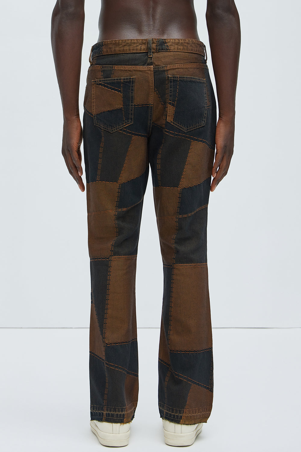 NovaMen Verdugo Stacked Slim Flare Jeans - Brown
