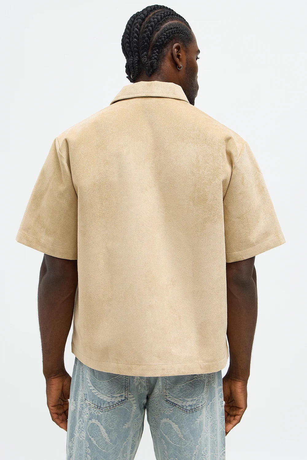 NovaMen Relaxed Brushed Double Pocket Button Up Shirt - Tan