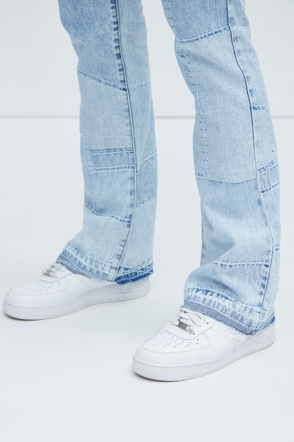 NovaMen Verdugo Stacked Slim Flare Jeans - Light Blue Wash