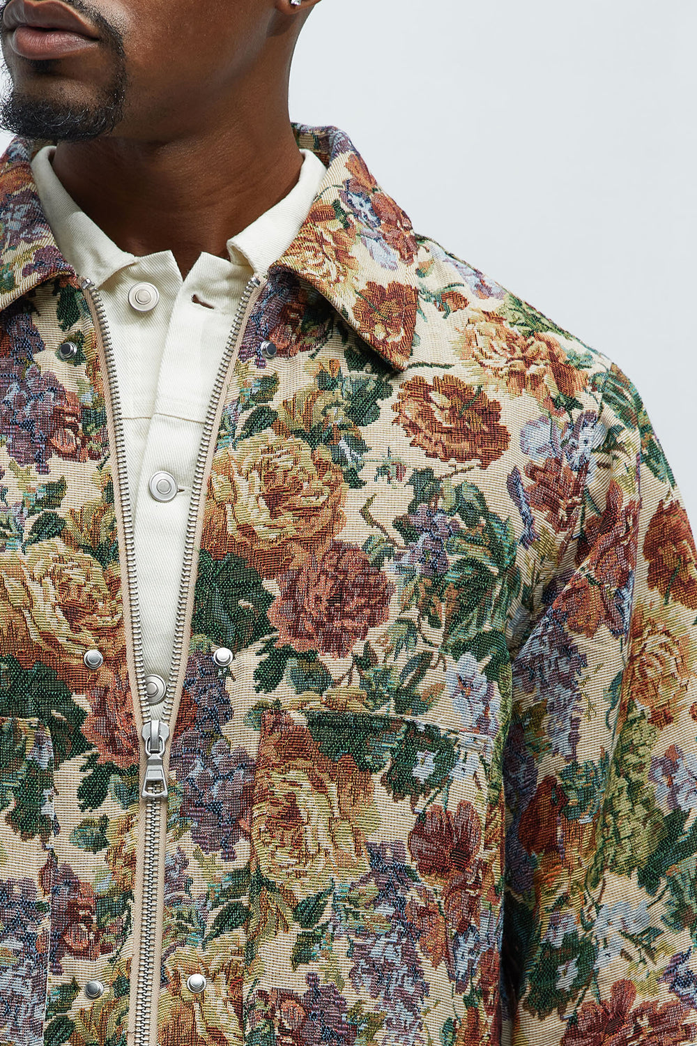 NovaMen Bellevue Floral Tapestry Work Jacket - Green