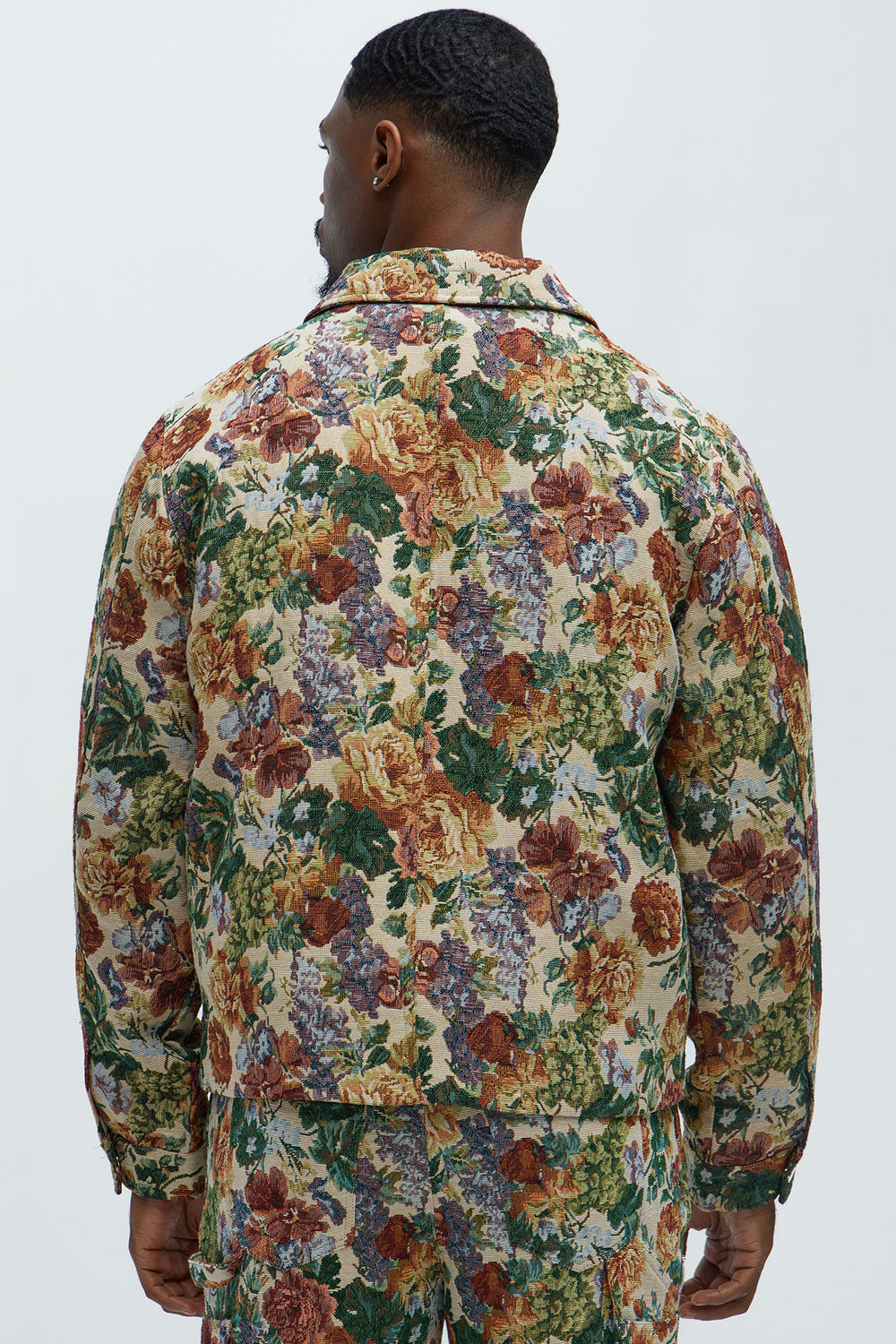 NovaMen Bellevue Floral Tapestry Work Jacket - Green