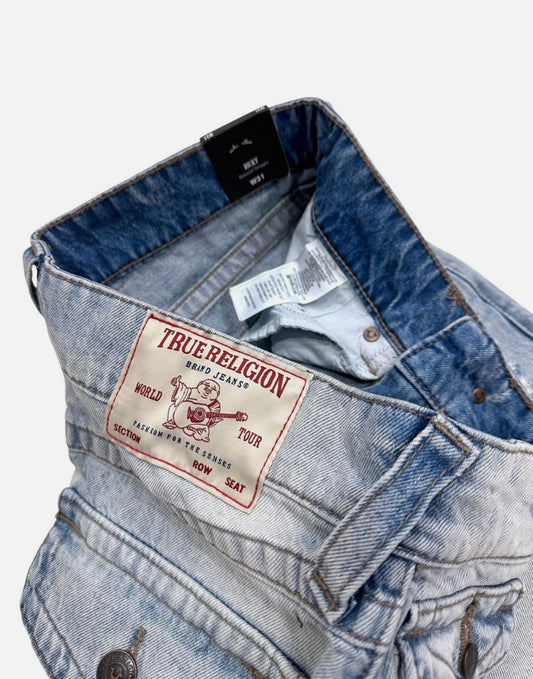 True Religion Men’s Ricky Relaxed Distressed Denim Jeans Shorts