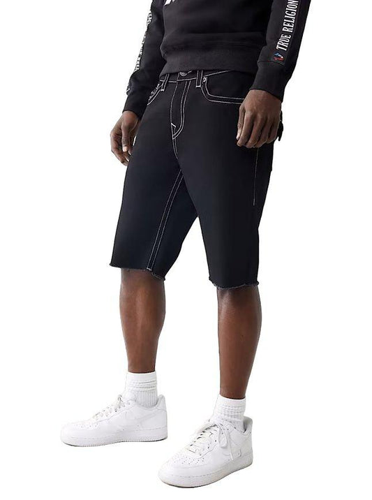 True Religion Men’s Ricky Frayed Denim Short (Black Rinse)