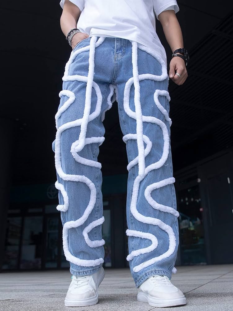 Fuzzy Rope Twist Jeans