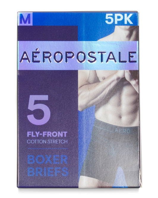 Aeropostale Men's 5pk Cotton Stretch Boxer Briefs