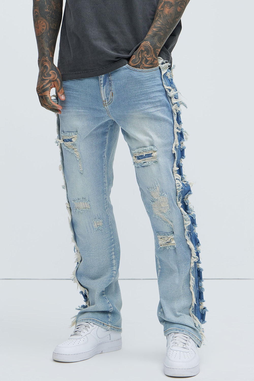 NovaMen Track Stacked Skinny Flare Jeans