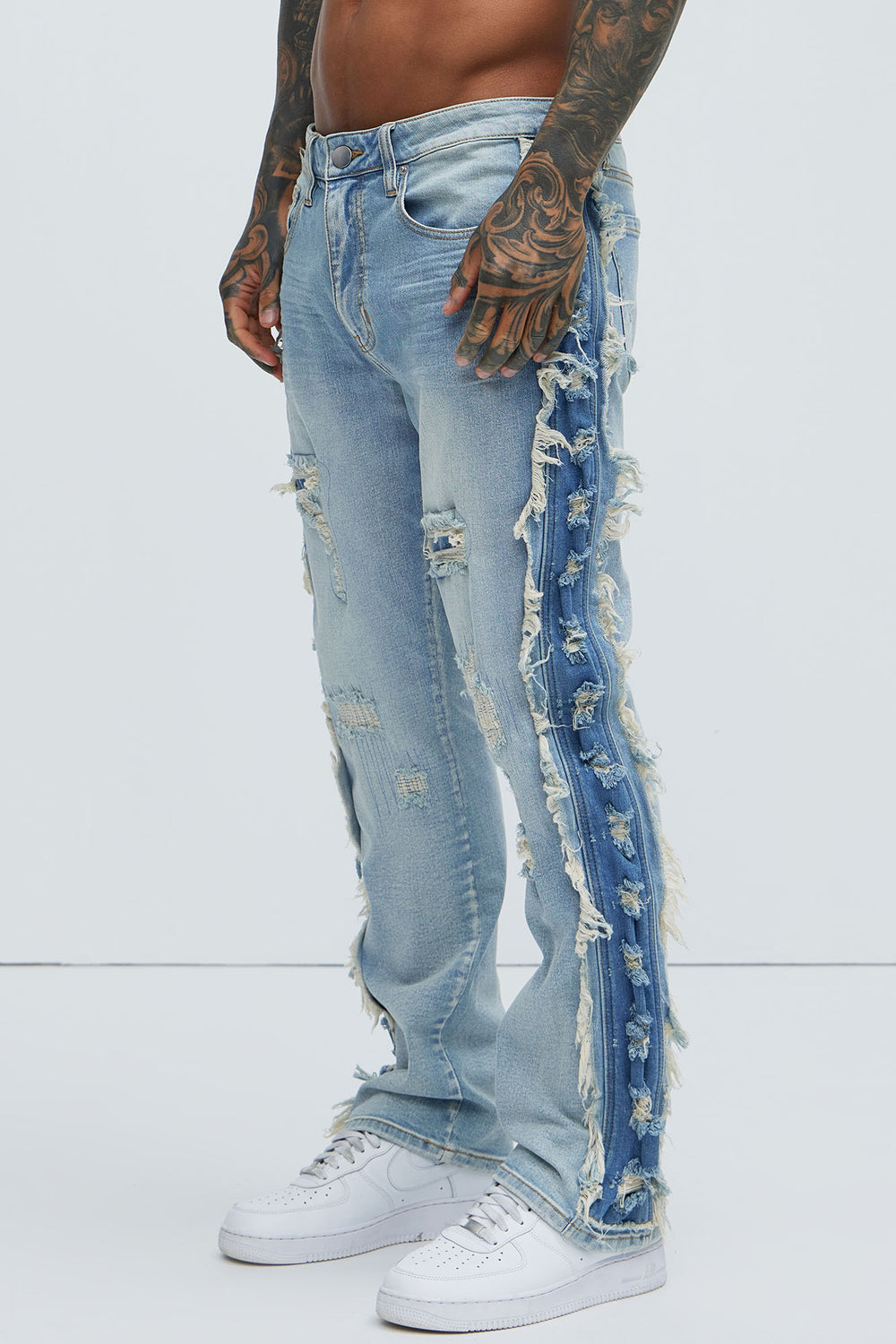 NovaMen Track Stacked Skinny Flare Jeans