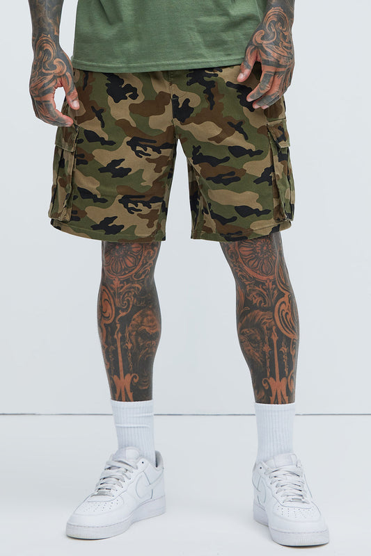 NovaMen Twill Volley Cargo Shorts - Camouflage