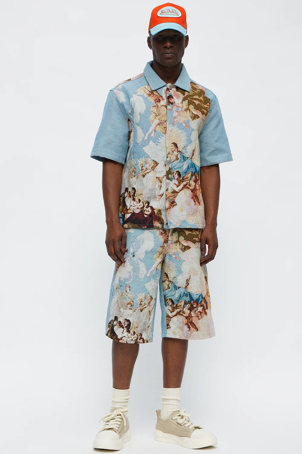 NovaMen Angels Tapestry Button Up Shirt