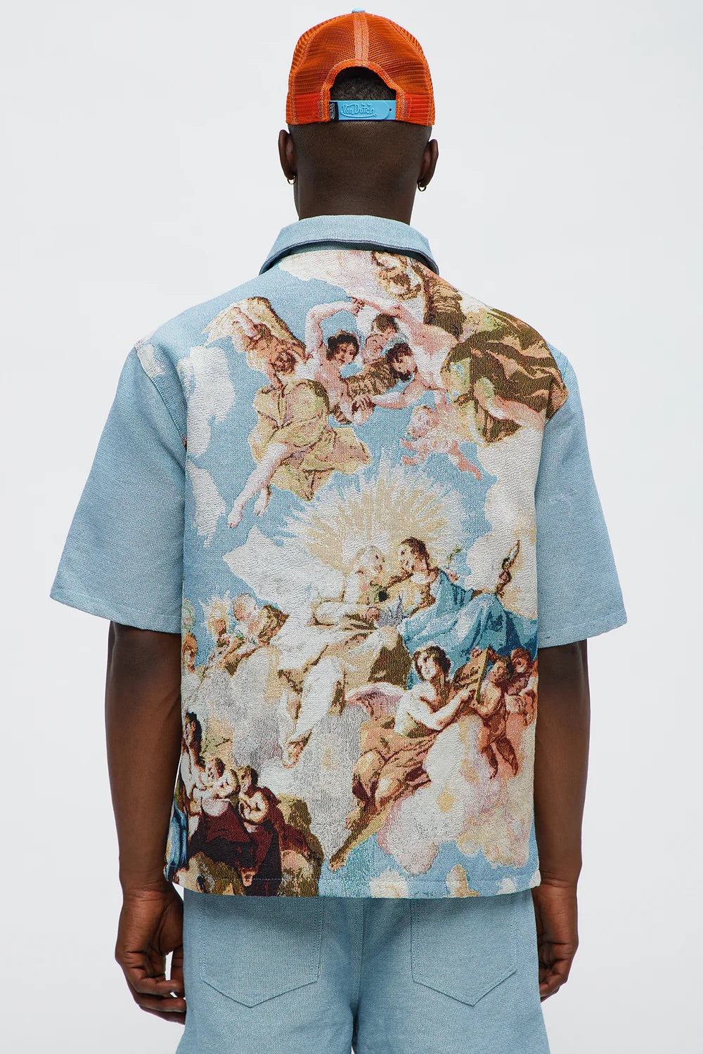 NovaMen Angels Tapestry Button Up Shirt
