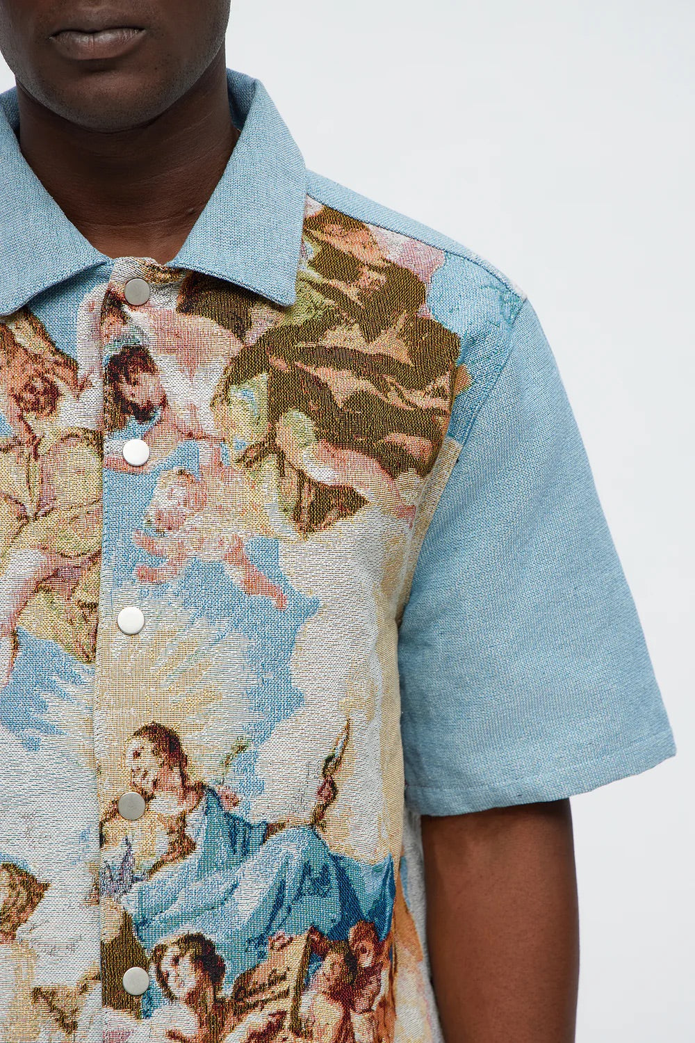 NovaMen Angels Tapestry Button Up Shirt