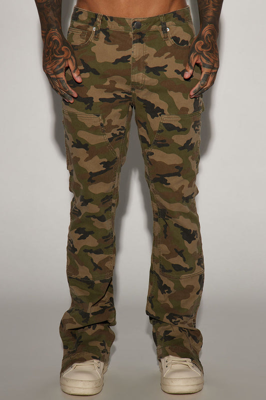 NovaMen Easy Camo Slim Carpenter Flare Pants - Camouflage