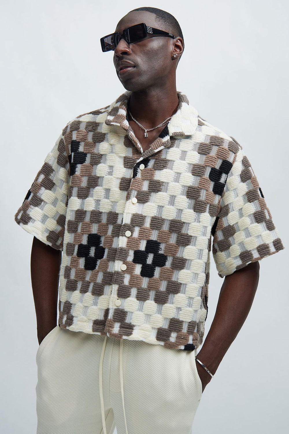 NovaMen Gaston Jacquard Cropped Shirt