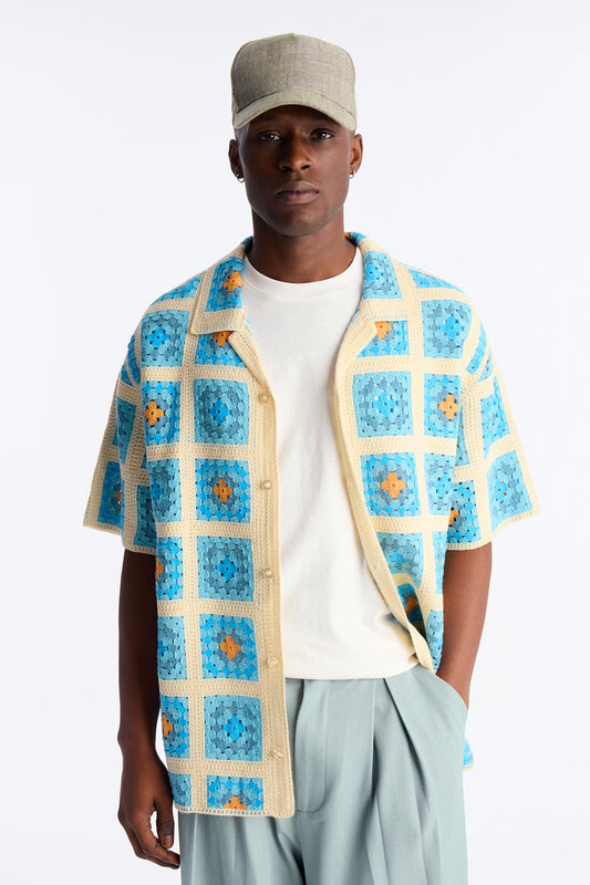NovaMen Nolan Textured Shirt - Blue