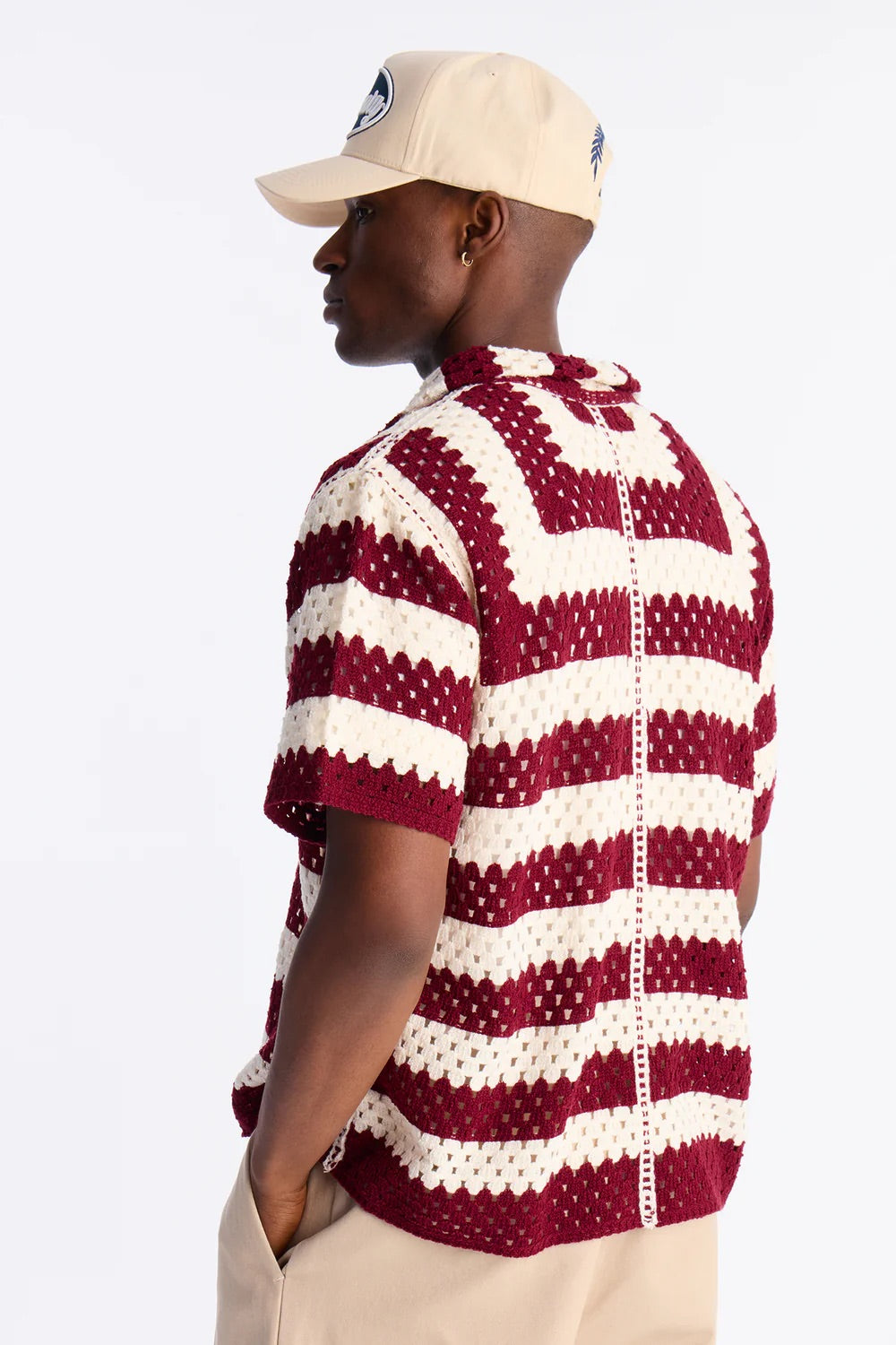 NovaMen Left Turns Crochet Button Up Shirt