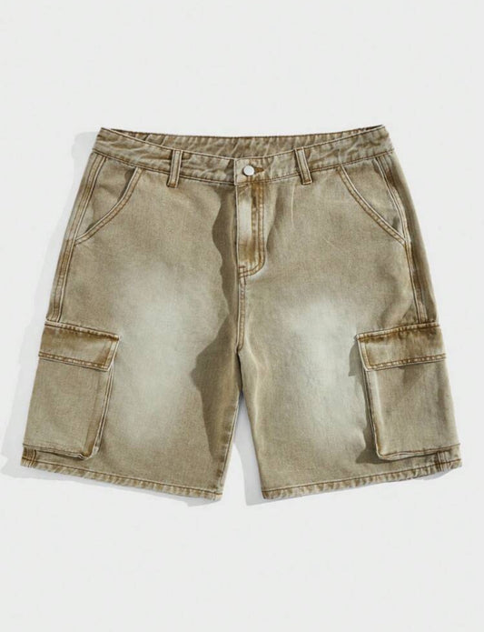 ROMWE Men’s Summer Cargo Denim Shorts