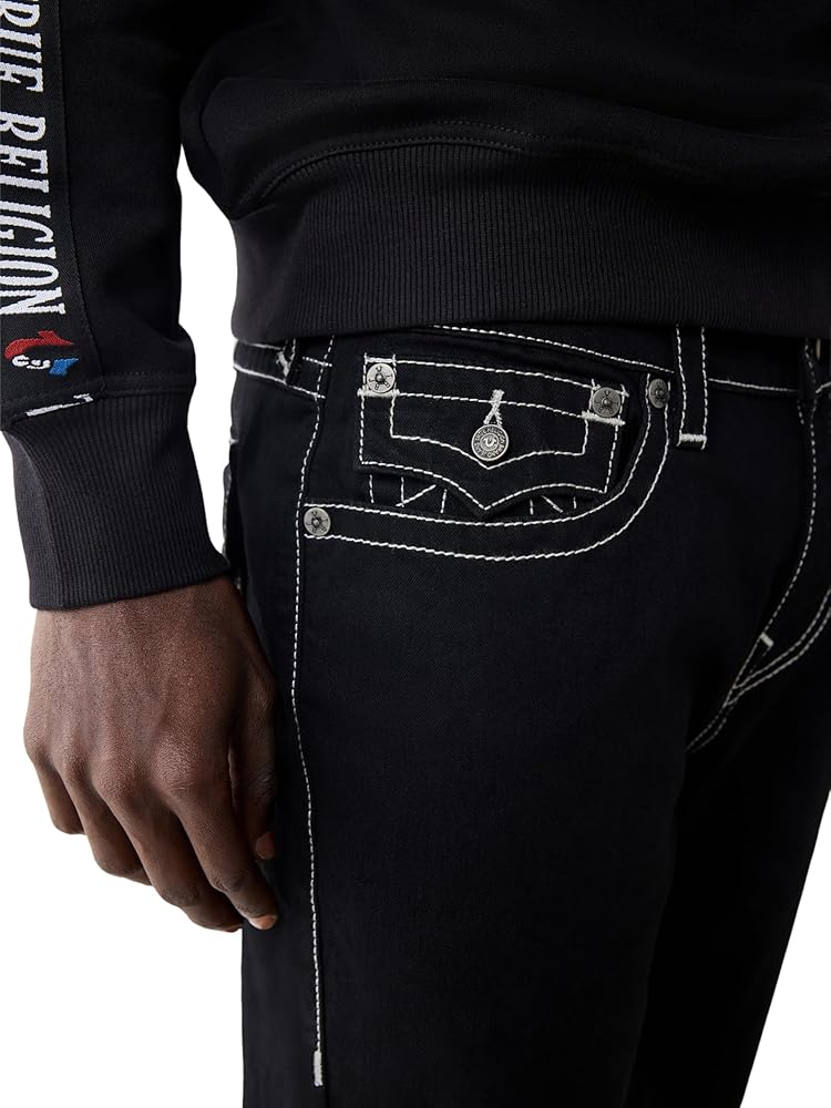 True Religion Men’s Ricky Frayed Denim Short (Black Rinse)