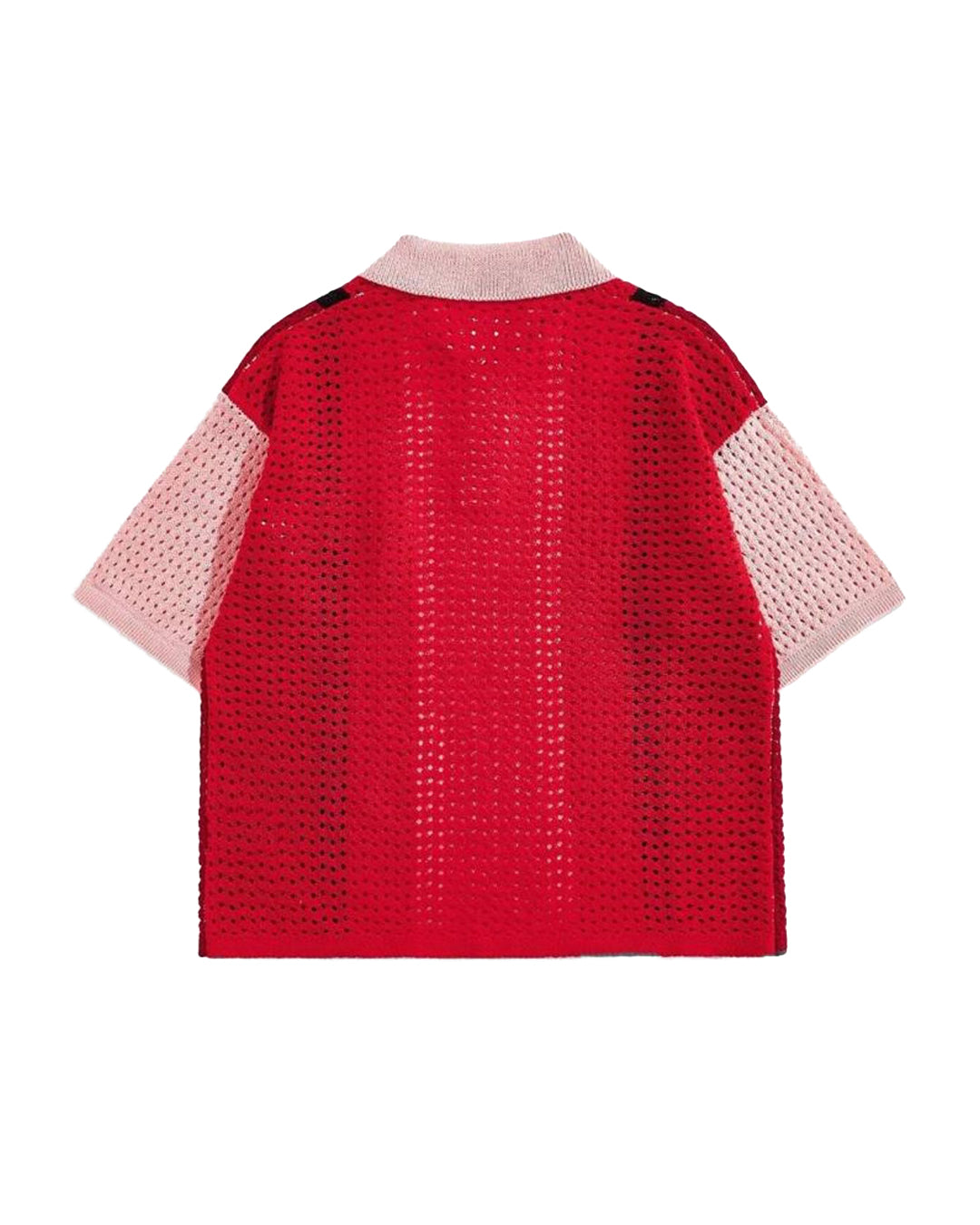 ROMWE Men's Brave Knit Shirt - Red [OVERSIZED]
