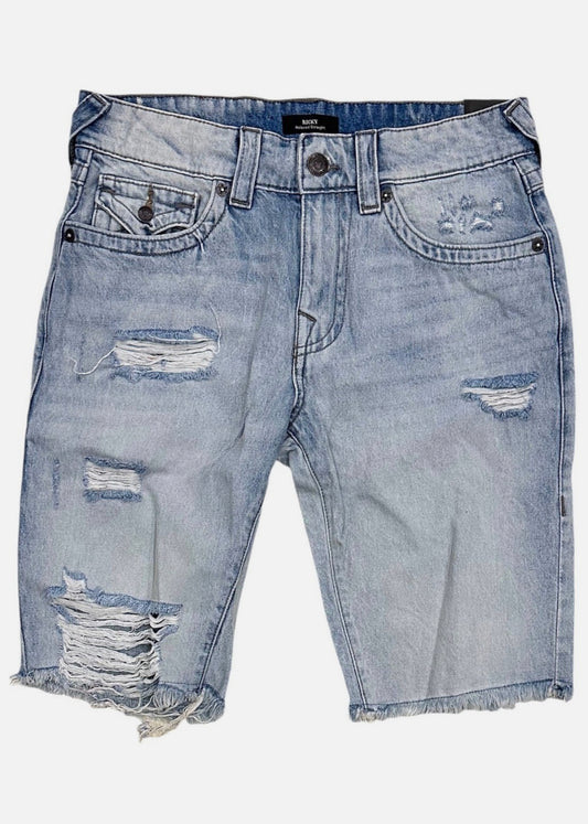 True Religion Men’s Ricky Relaxed Distressed Denim Jeans Shorts