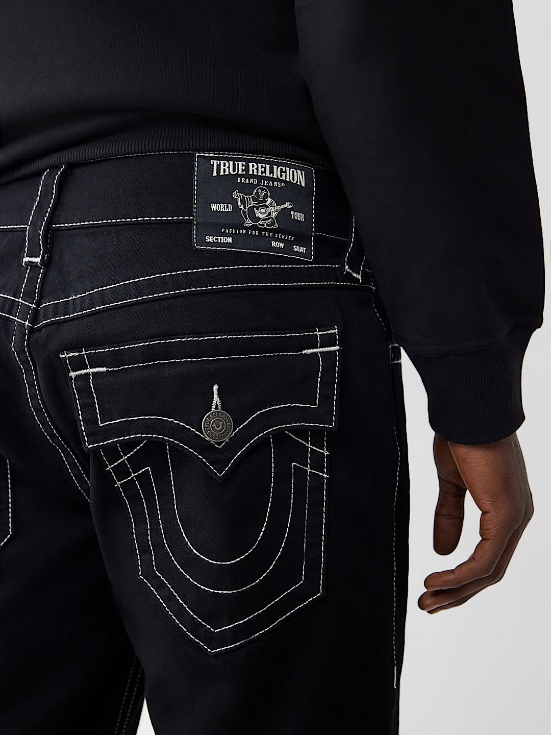 True Religion Men’s Ricky Frayed Denim Short (Black Rinse)