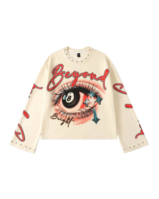 ROMWE Men's Beyond Long Sleeve T-Shirt [OVERSIZED+RHINESTONES]