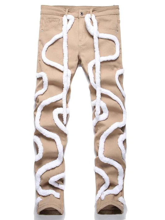 Fuzzy Rope Twist Jeans