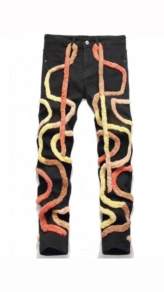 Fuzzy Rope Twist Jeans
