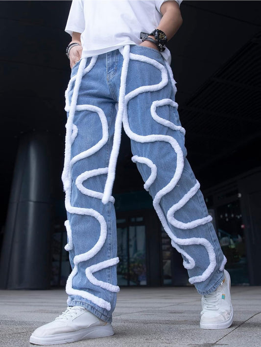 Fuzzy Rope Twist Jeans