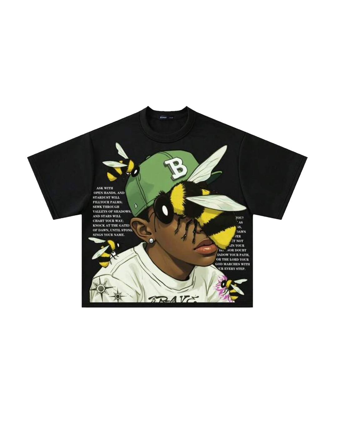 ROMWE Men's Casual Bee Cropped T-Shirt [OVERSIZED]