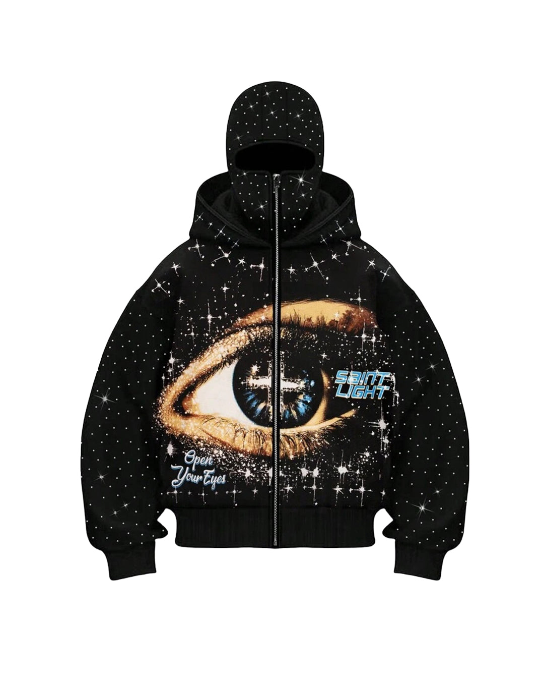 ROMWE Men's Saint Light Double Layer Hoodie [RHINESTONES]