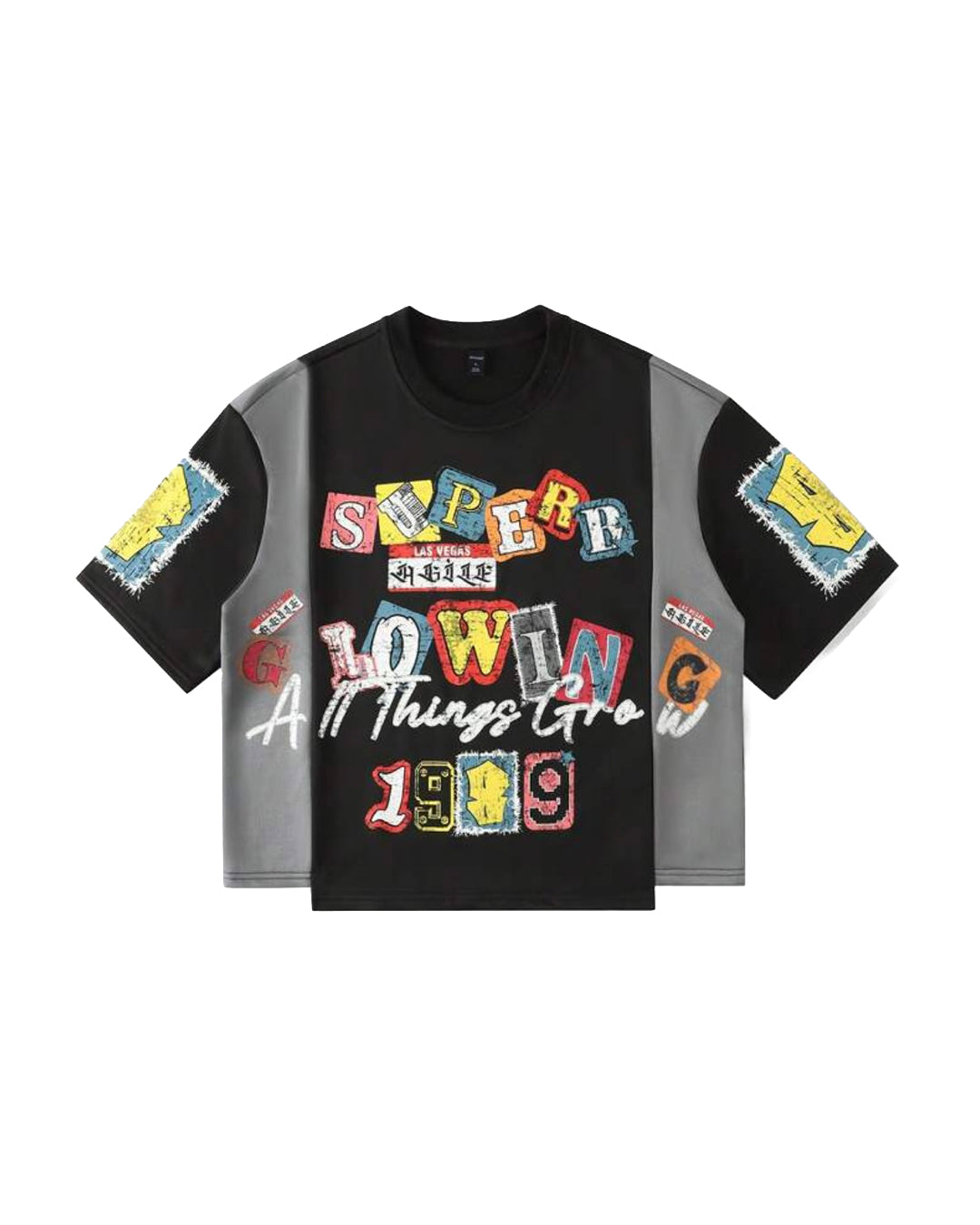 ROMWE Men's All Things Grow Patchwork T-Shirt [OVERSIZED]