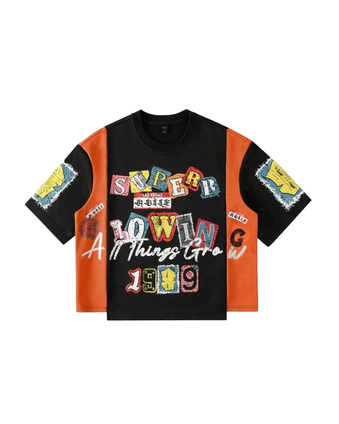 ROMWE Men's All Things Grow Patchwork T-Shirt [OVERSIZED]