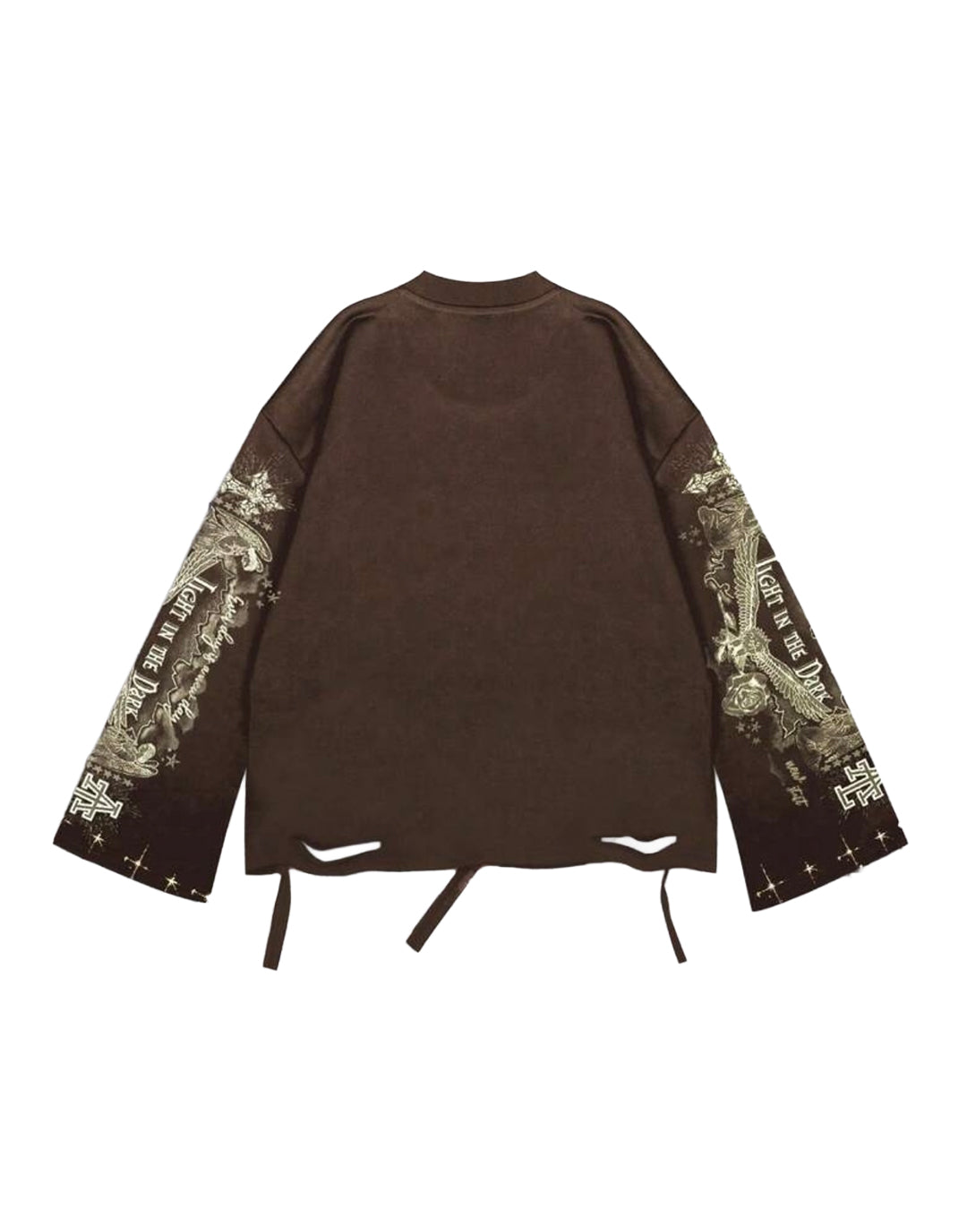 ROMWE Men's See No Evil Distressed Long Sleeve T-Shirt [OVERSIZED]