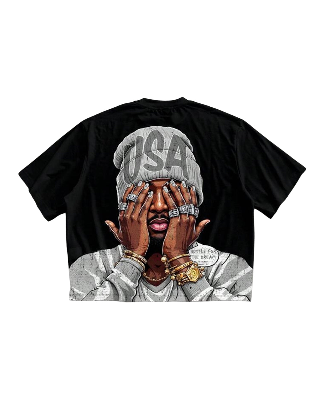 Manfinity Men's Hustle for the Dream Life T-Shirt [OVERSIZED]