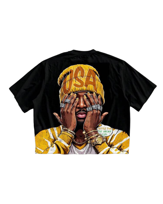 Manfinity Men's Hustle for the Dream Life T-Shirt [OVERSIZED]