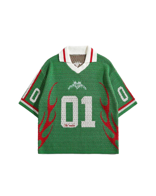 ROMWE Men's Live Without Limits Knit Sweater Polo Shirt [OVERSIZED]