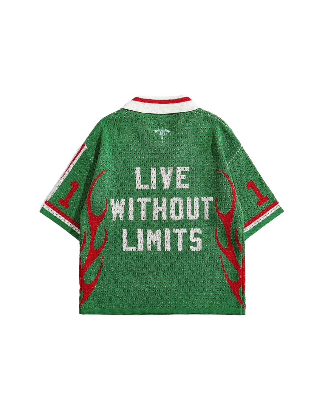 ROMWE Men's Live Without Limits Knit Sweater Polo Shirt [OVERSIZED]