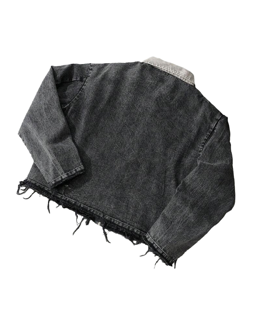 Manfinity Men's LA' Denim Jacket - Washed Black [OVERSIZED+RHINESTONES]