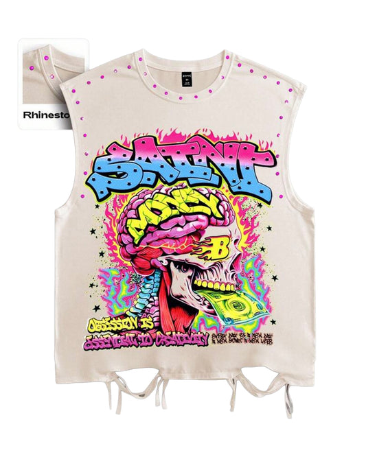 ROMWE Men's Saint Tank [OVERSIZED+RHINESTONES]