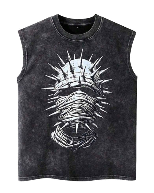 ROMWE Men's Rockstar Washed Tank