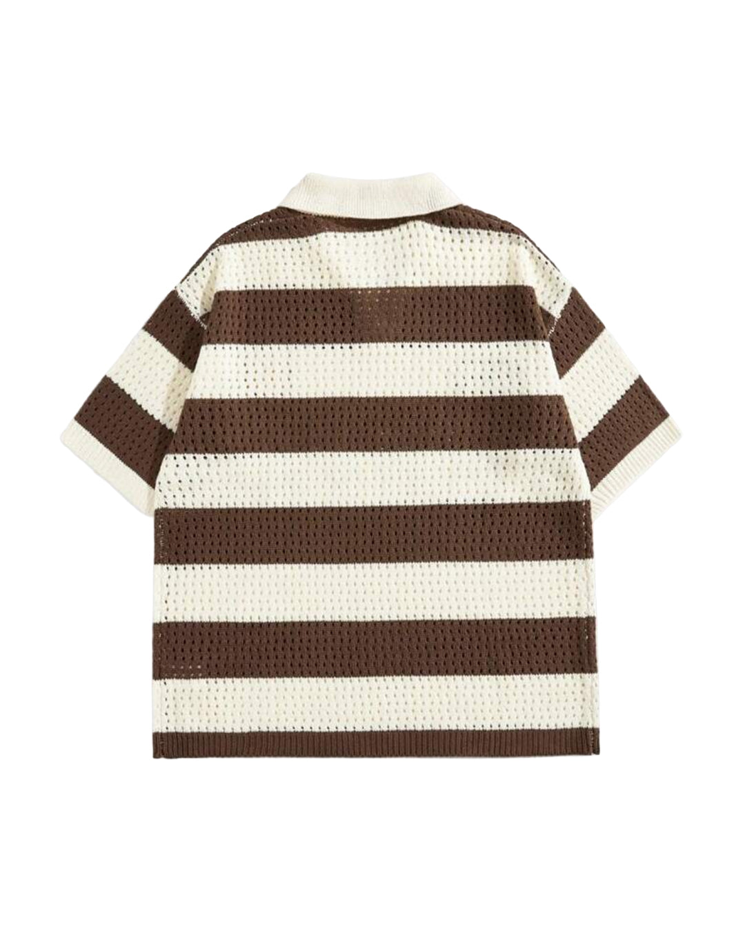 ROMWE Men's Embroidery Knit Sweater Polo Shirt [OVERSIZED]