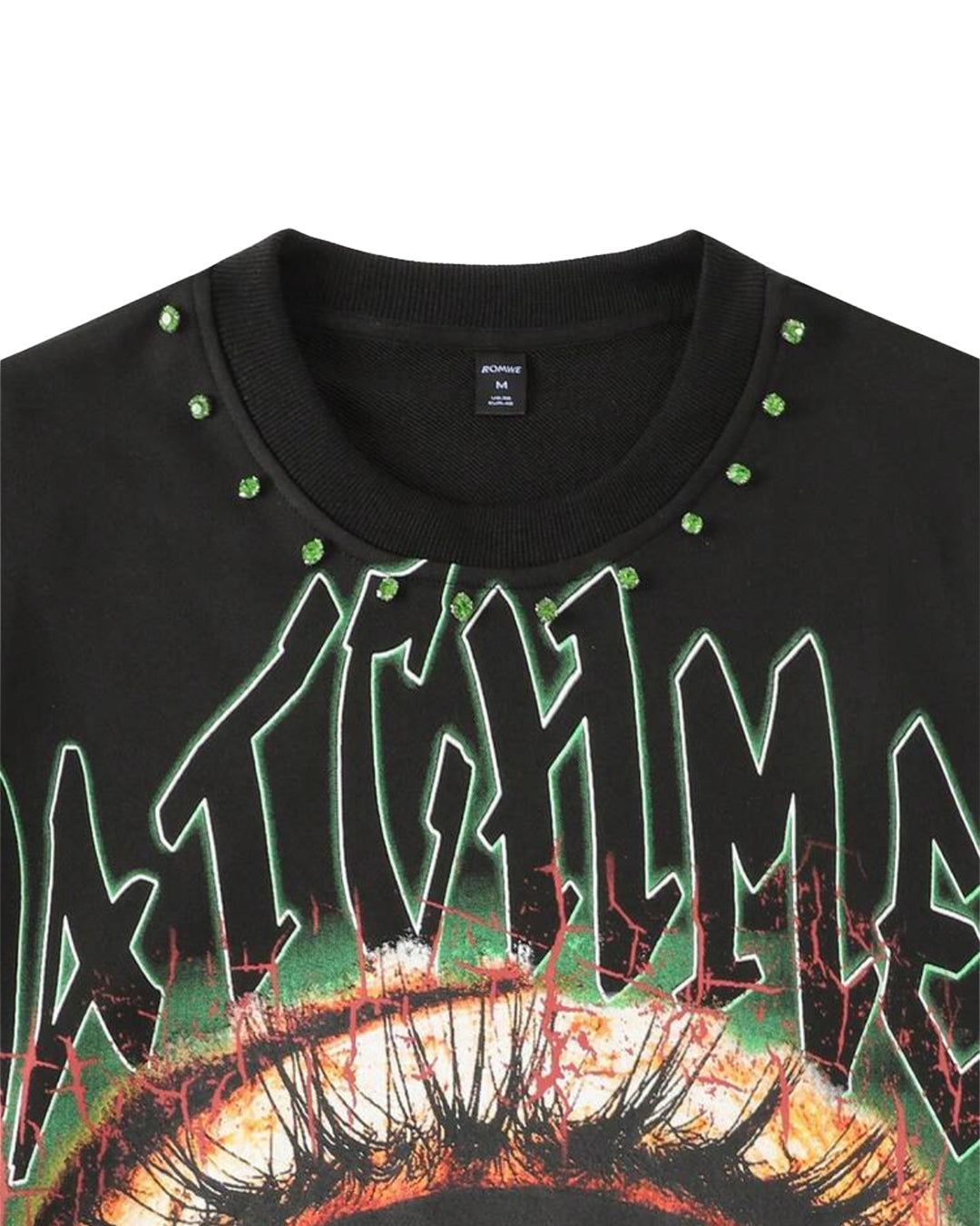 ROMWE Men's Watchmen Long Sleeve T-Shirt [OVERSIZED+RHINESTONES]