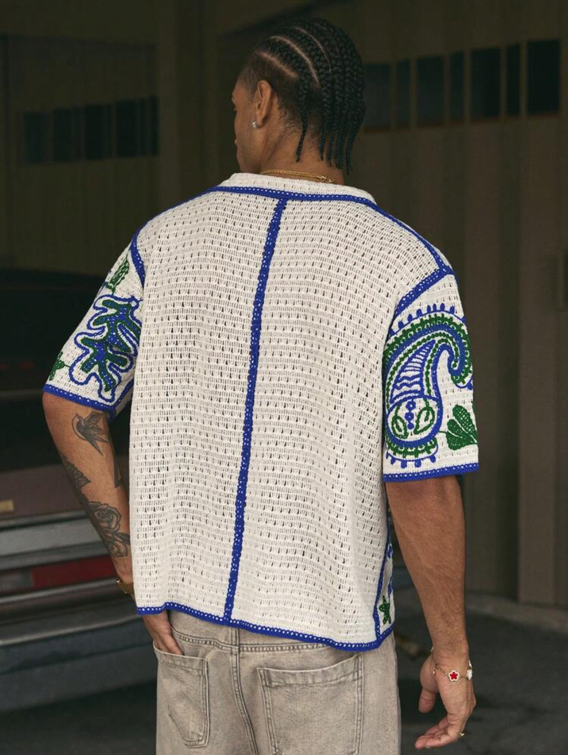 Manfinity Men's Cashew Flower Shirt [OVERSIZED]