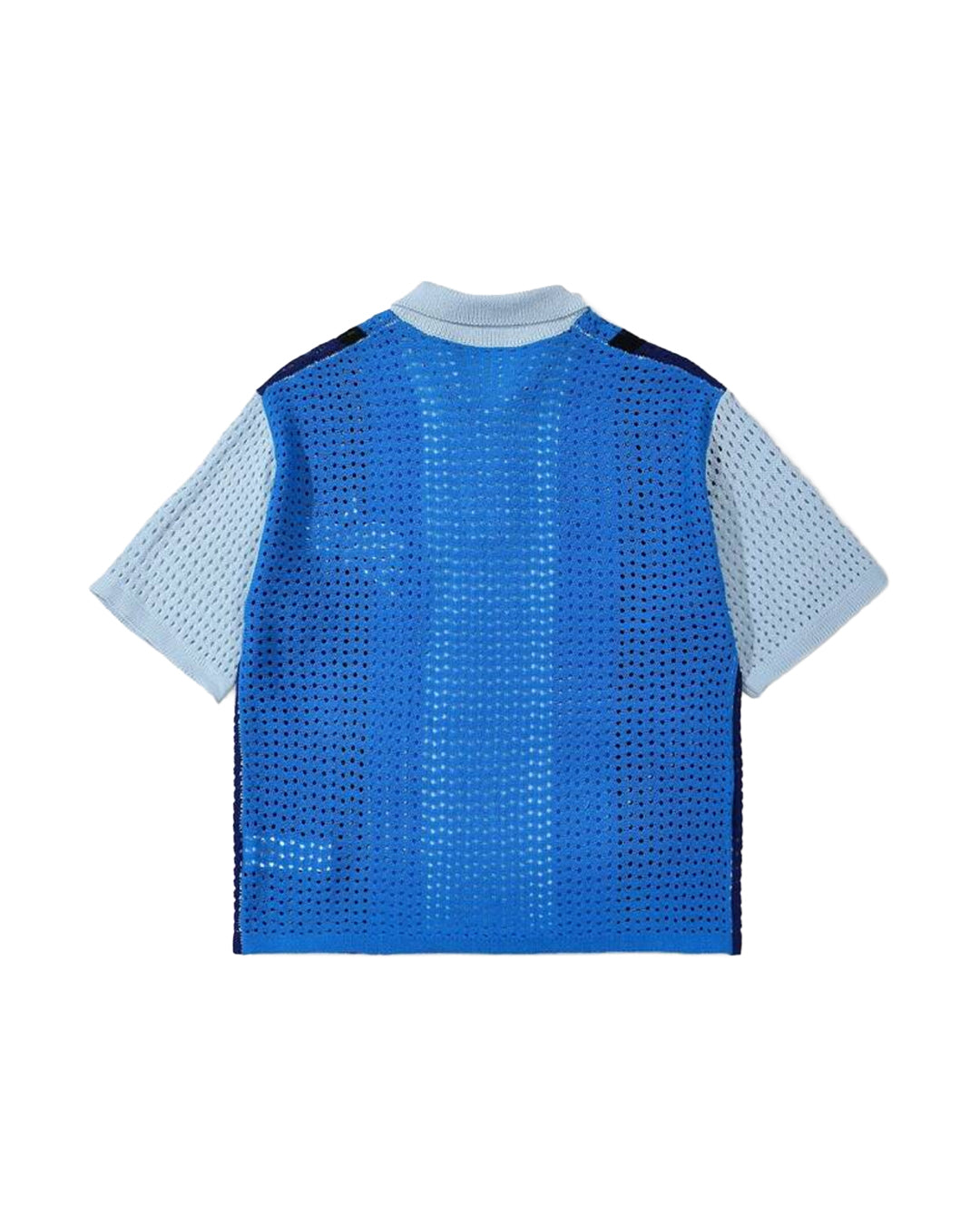 ROMWE Men's Brave Knit Shirt - Blue [OVERSIZED]