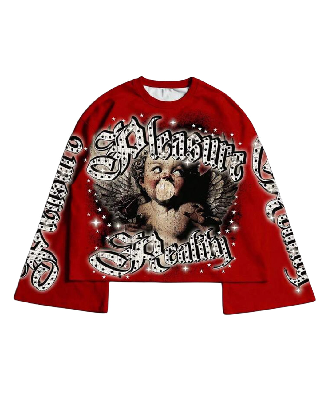 Manfinity Men's Pleasure Reality Long Sleeve T-Shirt - Red [OVERSIZED]